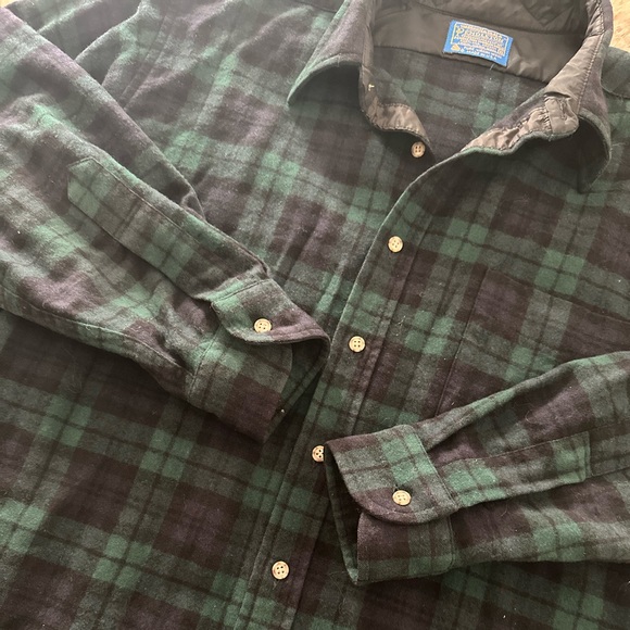 Pendleton black watch tartan wool XL button down - Picture 2 of 8